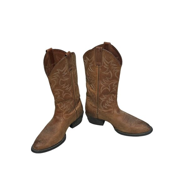 Ariat Men's Western Leather Cowboy Boots US 9.5D Embroidered Brown Style 34725 R - Picture 1 of 10